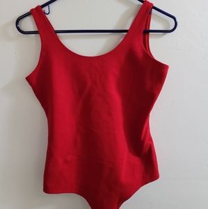Shinestar Bright Red Stretchy Bodysuit - Size Medium